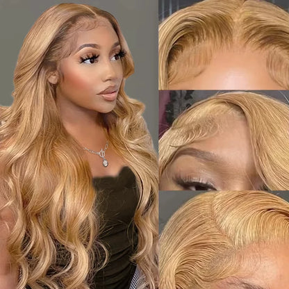 Honey Blonde 13x6 Lace Wig – 210% Body Wave Brazilian Hair