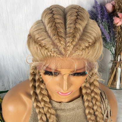 26” Synthetic Box Braids Wig – Lace Front with Baby Hair