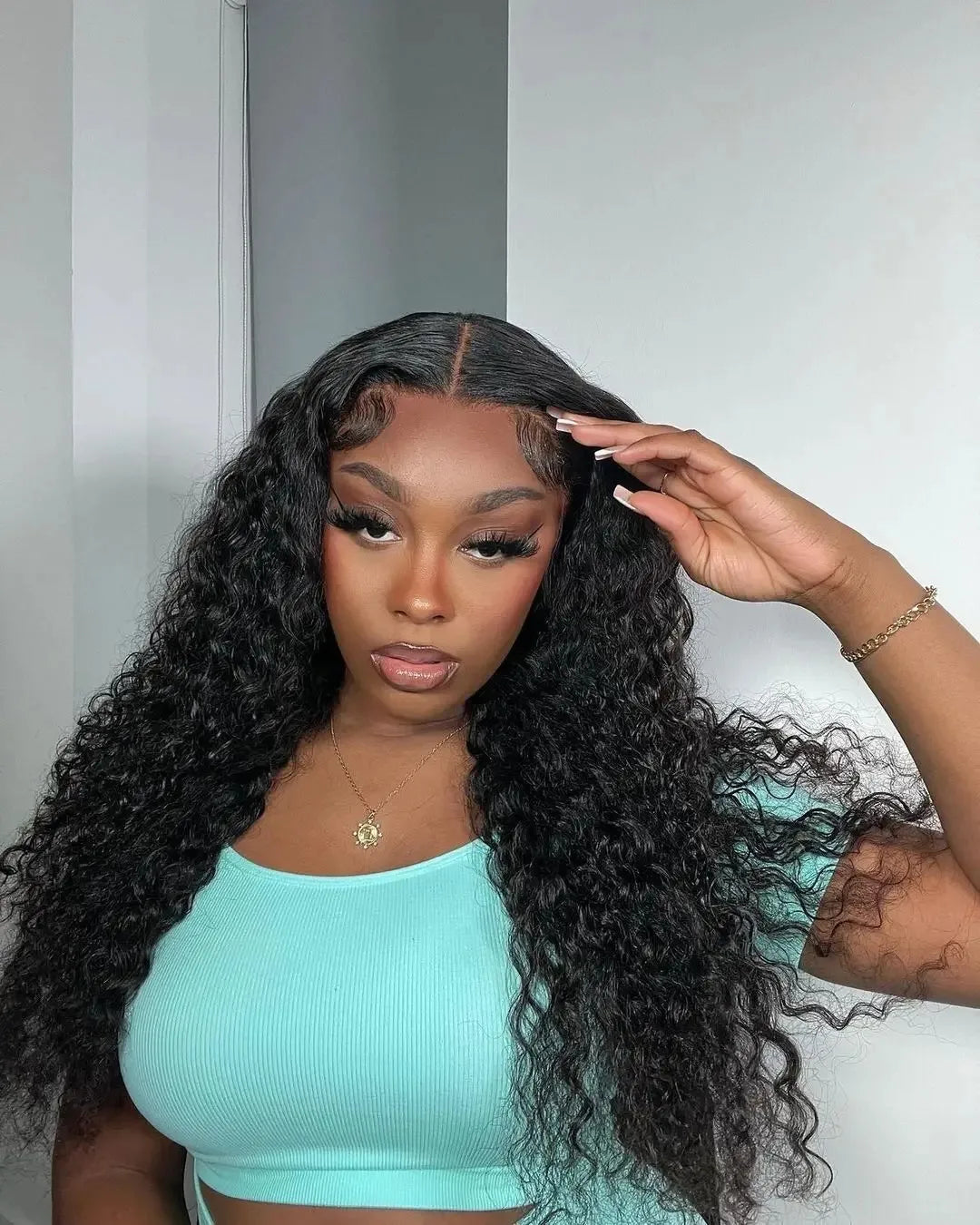 40” Deep Wave Glueless Wig – 13x4/13x6 HD Lace, Curly Human Hair