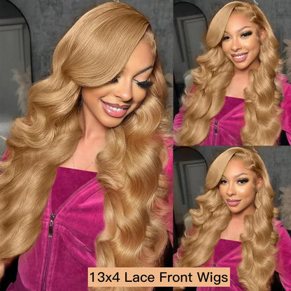 Honey Blonde 13x6 Lace Wig – 210% Body Wave Brazilian Hair