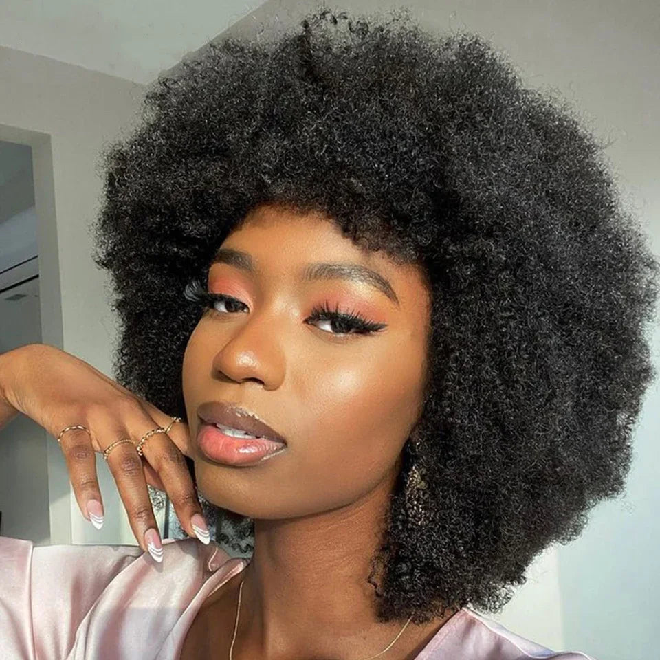 Top Short Afro Wig – Brazilian Kinky Curly Human Hair