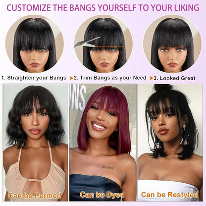 SoGreat 12” Short Bob Wig – Loose Body Wave, Brazilian Human Hair