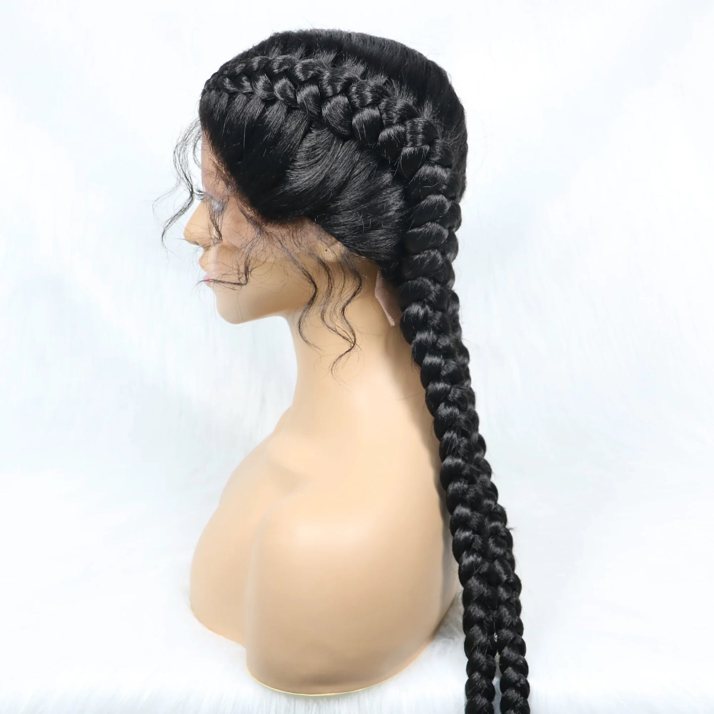 Synthetic Cornrow Braided Wig – Lace Front with Baby Hair