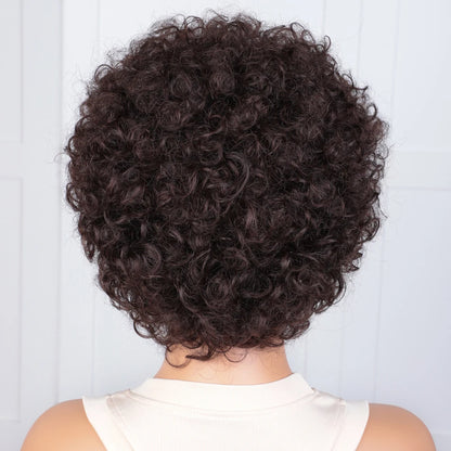 Pixie Short Afro Curly Bob Wig – Brazilian Remy Hair