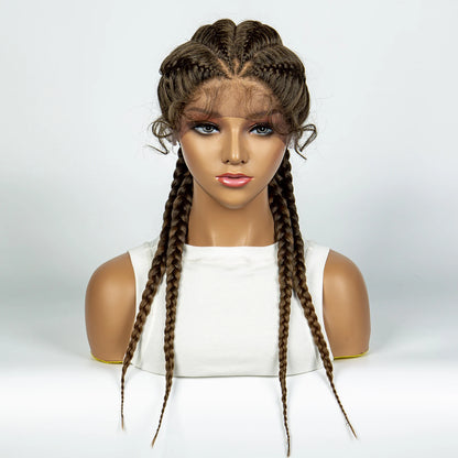 26” Synthetic Box Braids Wig – Lace Front with Baby Hair