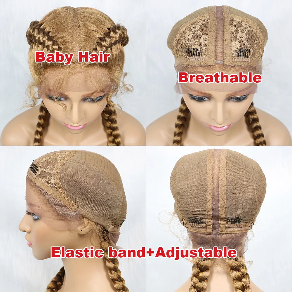 Synthetic Cornrow Braided Wig – Lace Front with Baby Hair