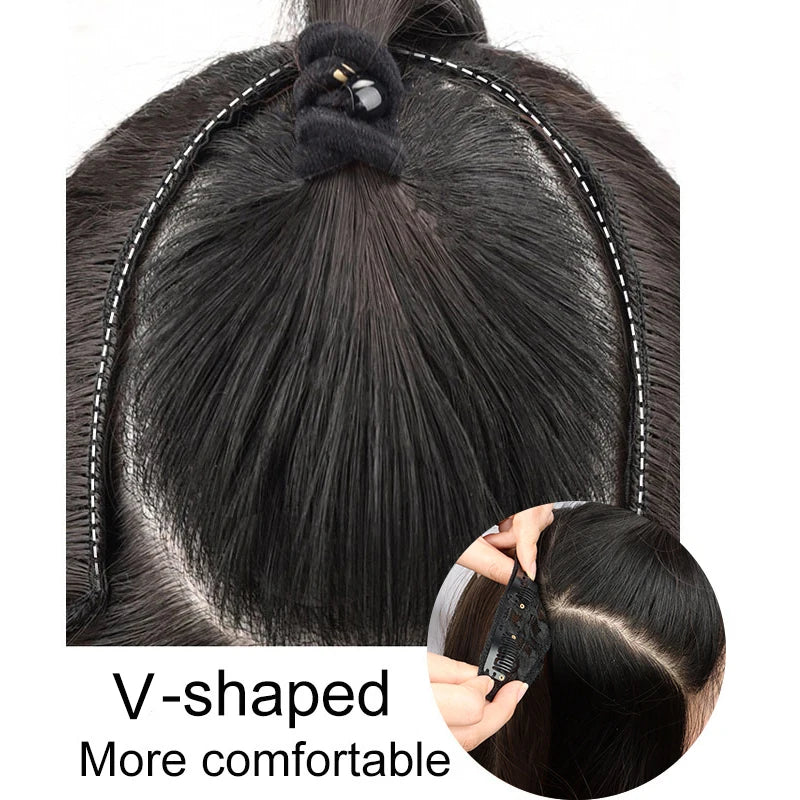 WIGSIN 22” V-Shaped Clip-In Wig – Long Straight Synthetic Black & Blonde Hair