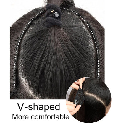 WIGSIN 22” V-Shaped Clip-In Wig – Long Straight Synthetic Black & Blonde Hair