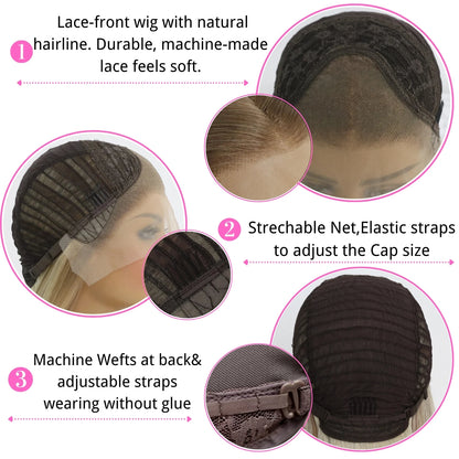 Light Pink Short Bob Wig – 13x4 Lace, Glueless Heat-Resistant Hair