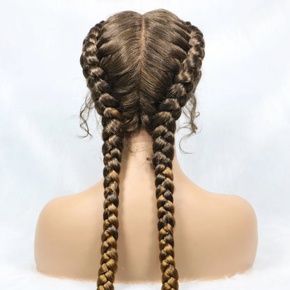 Synthetic Cornrow Braided Wig – Lace Front with Baby Hair