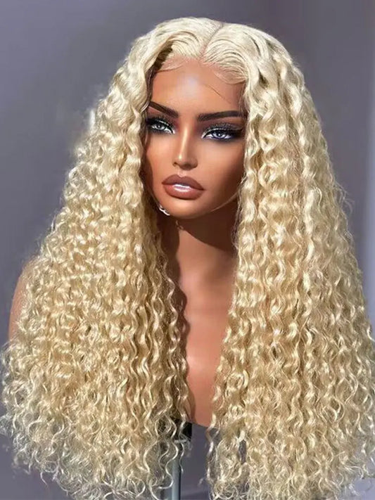 613 Honey Blonde Deep Wave Wig – 13x6/13x4 HD Lace, 220% Human Hair
