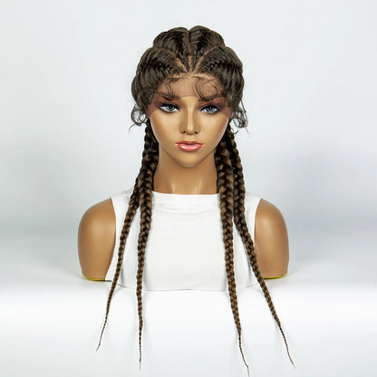 26” Synthetic Box Braids Wig – Lace Front with Baby Hair